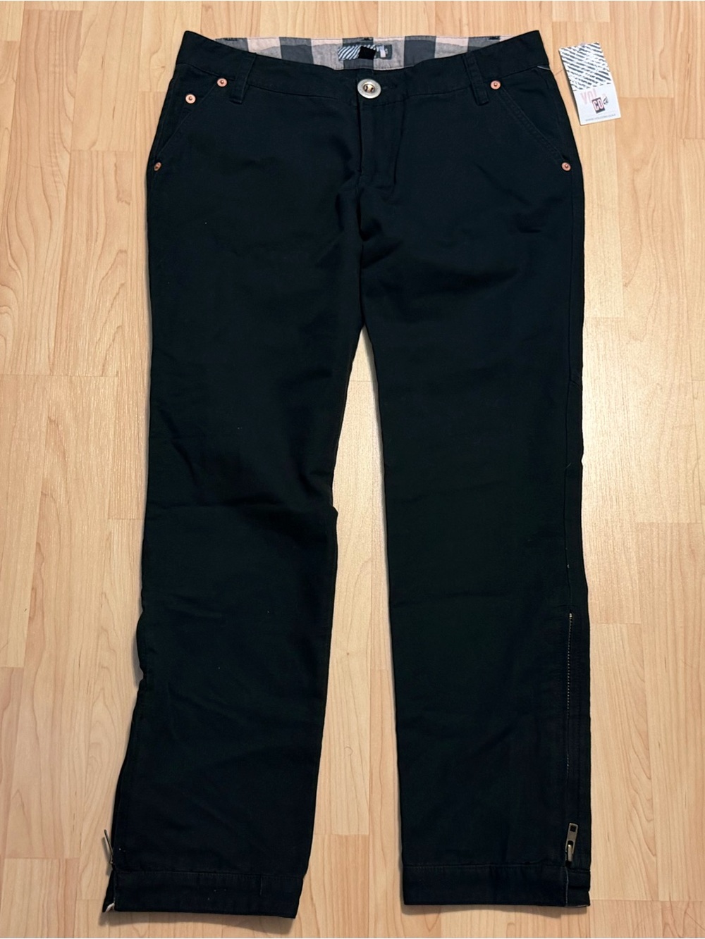 Volcom Stone Pants Black Vintage Y2K Surf Skate Women's Junior's Sz 5 NEW NWT